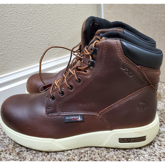 NWT Wolverine Men’s Work Boots Size 9.5M Brown Leather EH ASTM F2413-18 - Picture 2 of 8